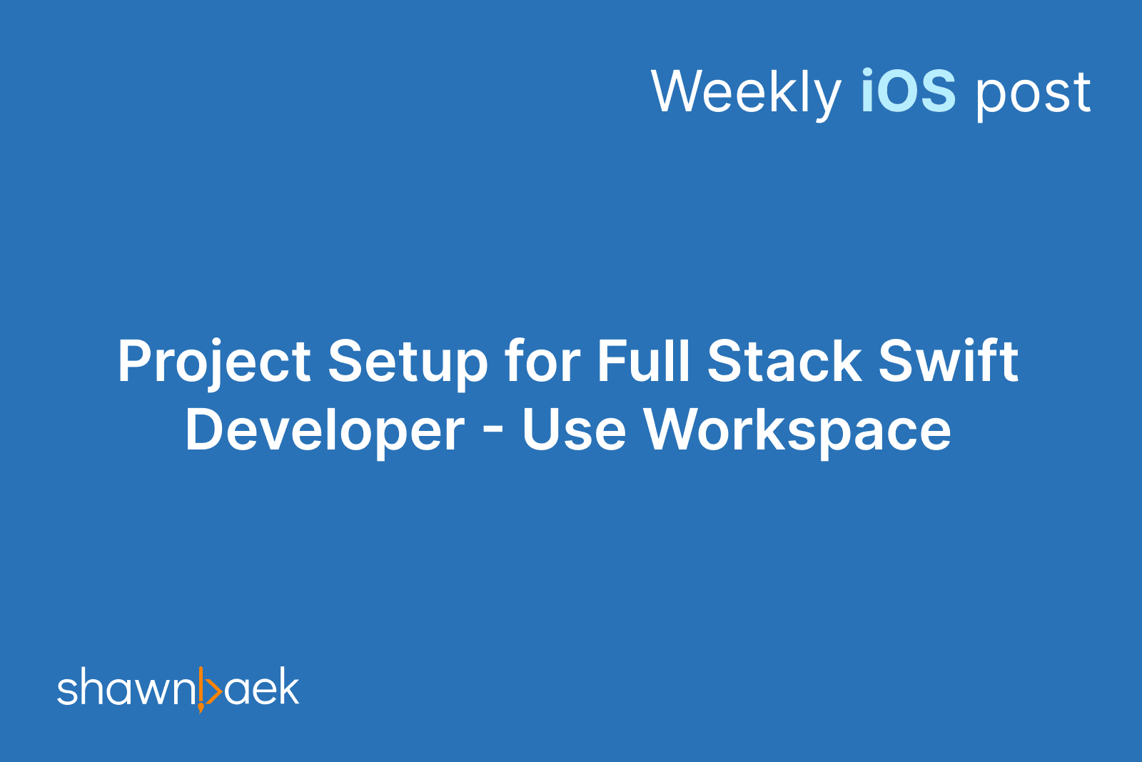 Project Setup for Full Stack Swift Developer – Use Workspace