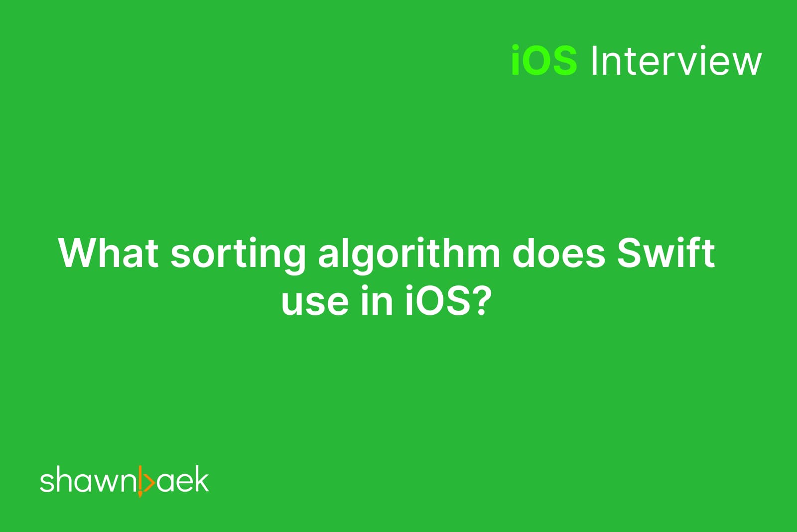 What sorting algorithm does Swift use in iOS?